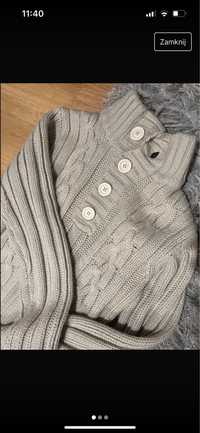 Gruby męski sweter beżowy 40