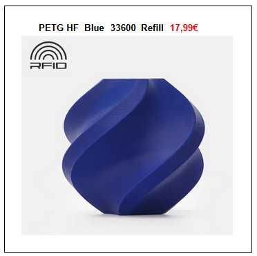 Filamento Bambulab PETG-HF de 1,75mm c/ 1kg Refill - p/ impressoras 3D