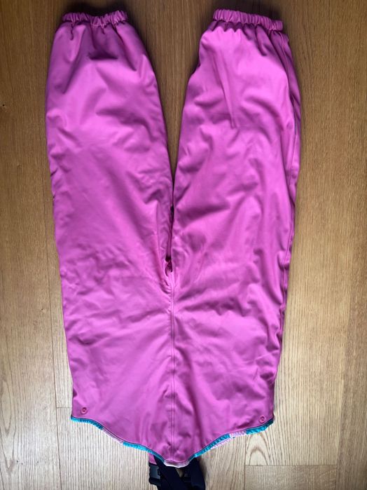 Gumowane ocieplane przeciwdeszczowe spodnie outdoor r. 98-104
