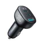 Ładowarka samochodowa Joyroom JR-CCD04/30W 2x USB-C USB-A z wyświetlac