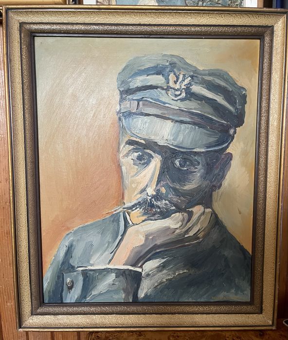 Józef Pilsudski obraz olejny ,Jerzy Kaczorek 1983