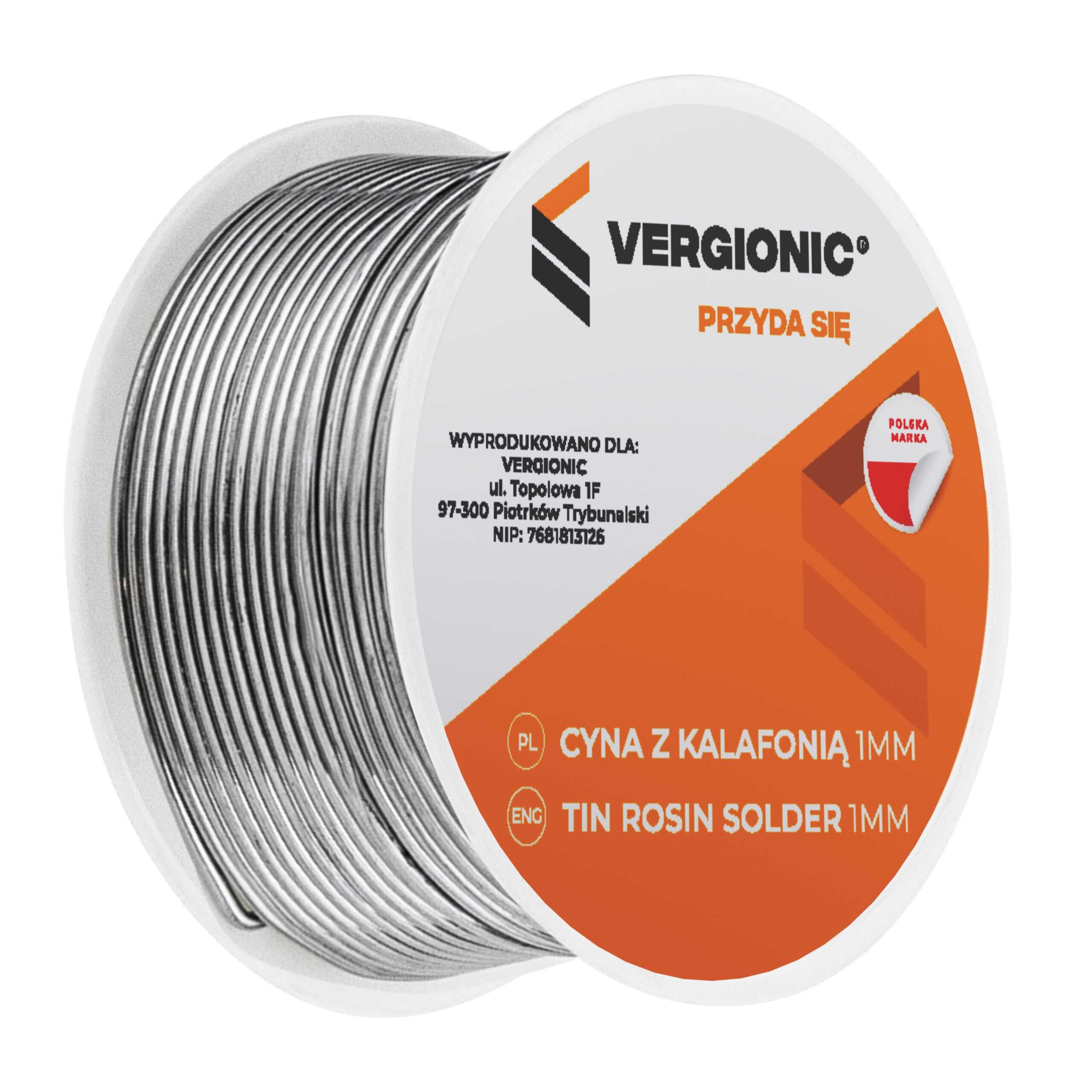 Cyna z kalafonią do lutowania 1mm VERGIONIC