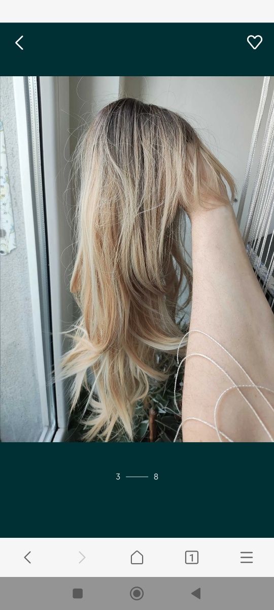 Peruka dla Kobiet Damska długie włosy ciemny blond Ombre HAIRCUBE peru