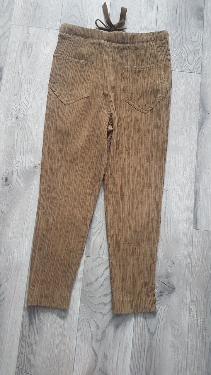 Plisowane  spodnie zara khaki xs 34