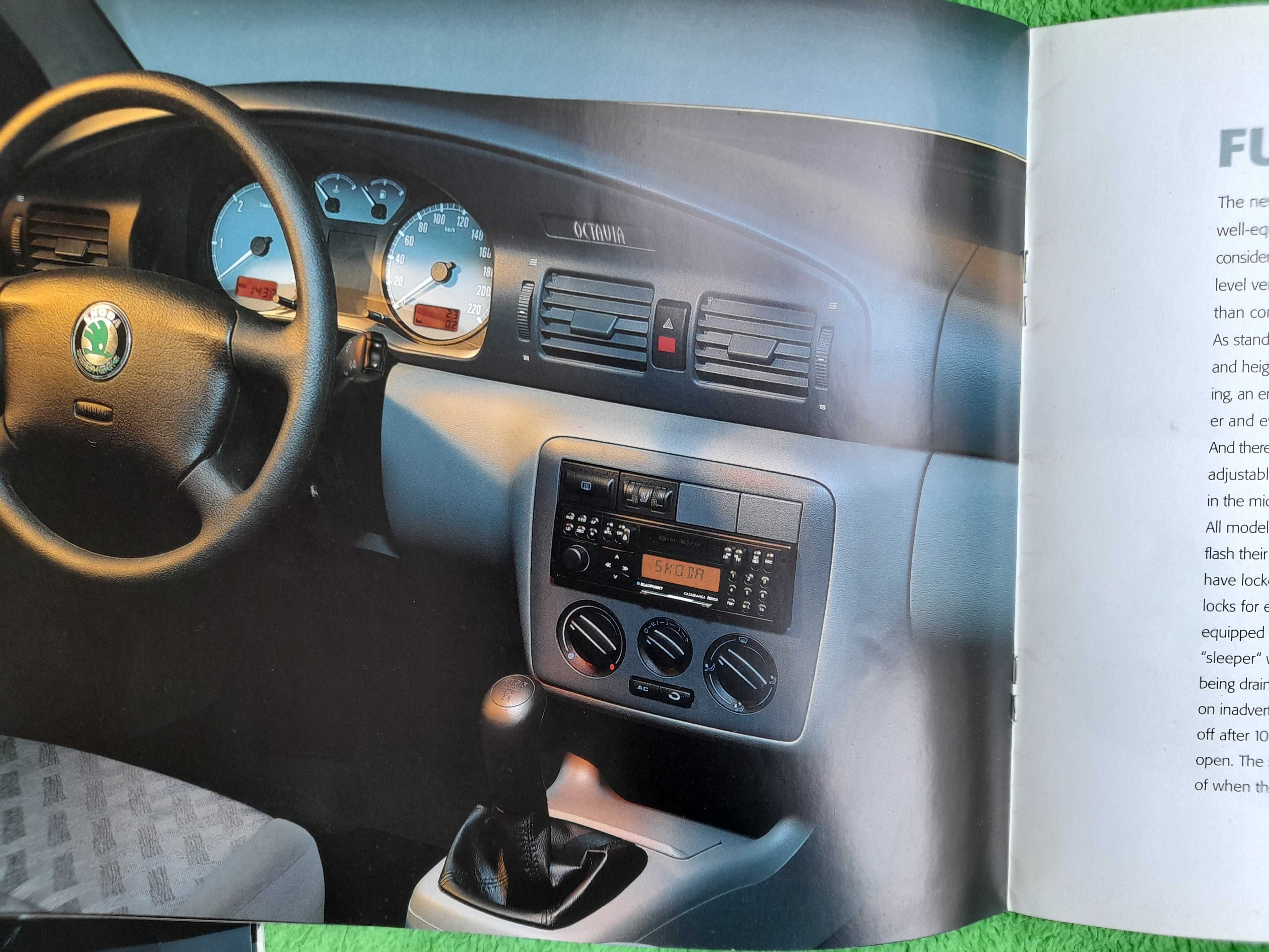 SKODA Octavia 1.6 MPI 1.8 MPI 1.9 SDI 1.9 TDI język angielski rok 1998
