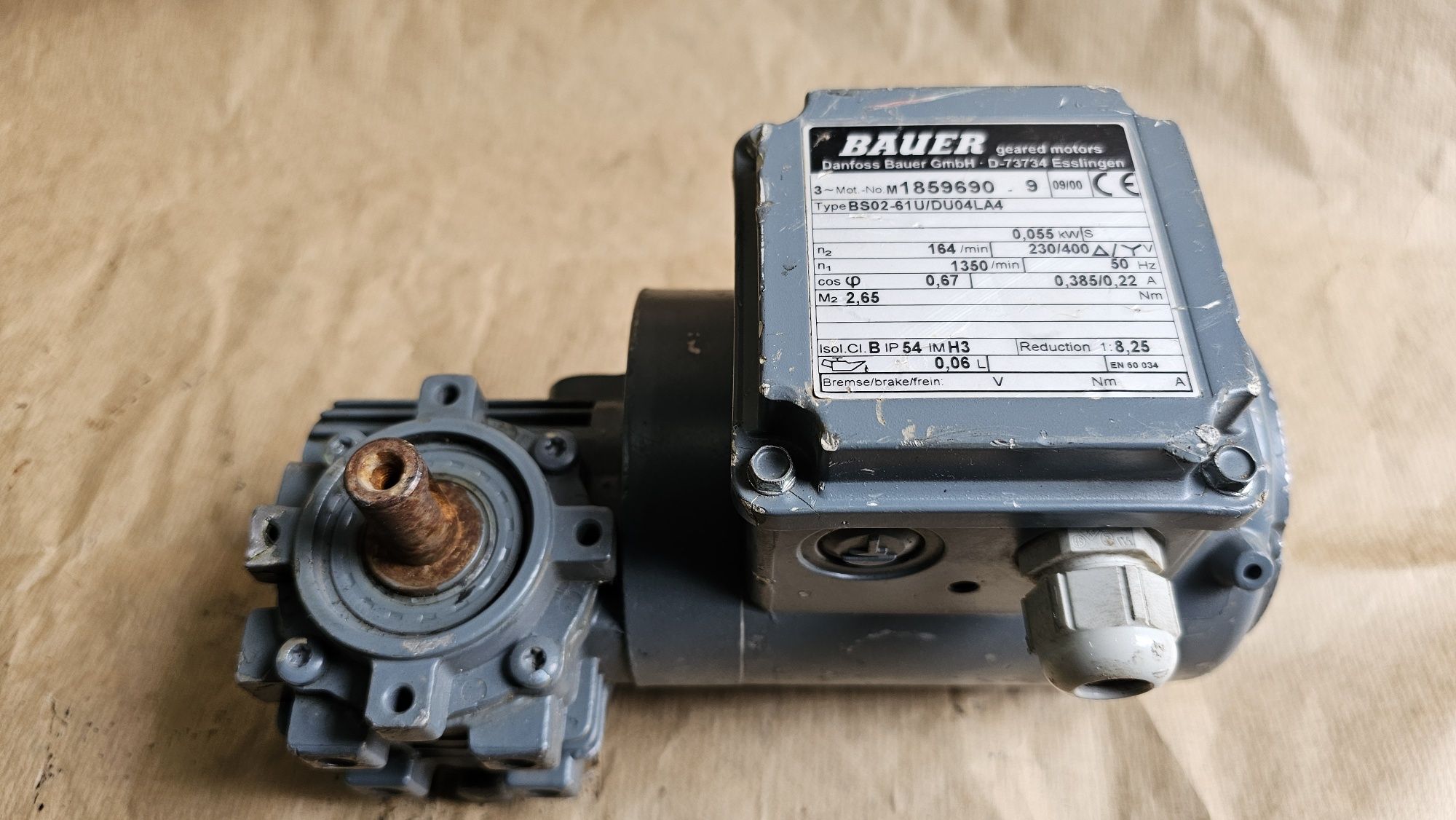 Motoreduktor Bauer 3fazowy 0,055 kW