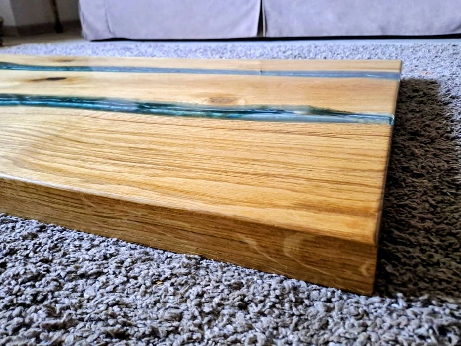 Blat dębowy z żywicą epoksydową – 146x66x4,5 cm