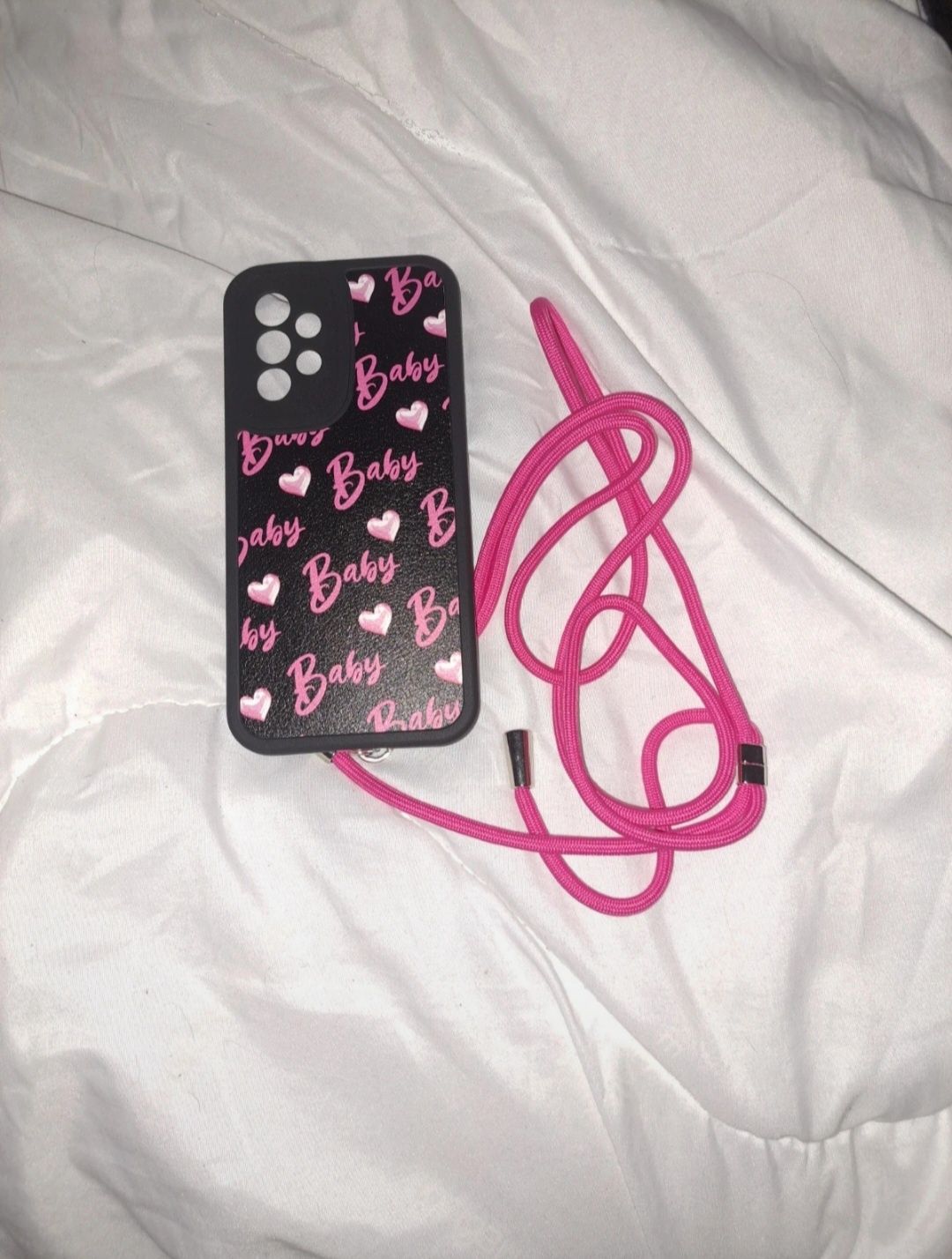 Etui z napisem baby i ze sznurkiem Samsung Galaxy A53 5g