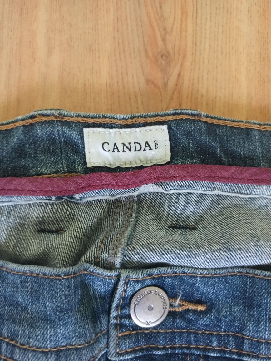 Spodnie jeansy męskie niebieskie duże 6XL pas 139 cm Canda nowe bez me