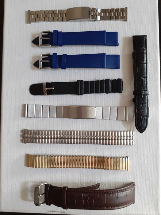Braceletes para relógios vários materiais, aço,  pele, borracha