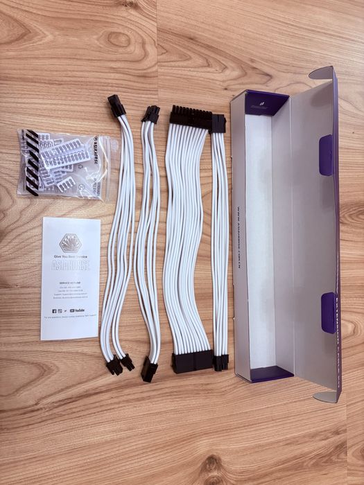 Przedłużki PSU AsiaHorse White białe zasilacz