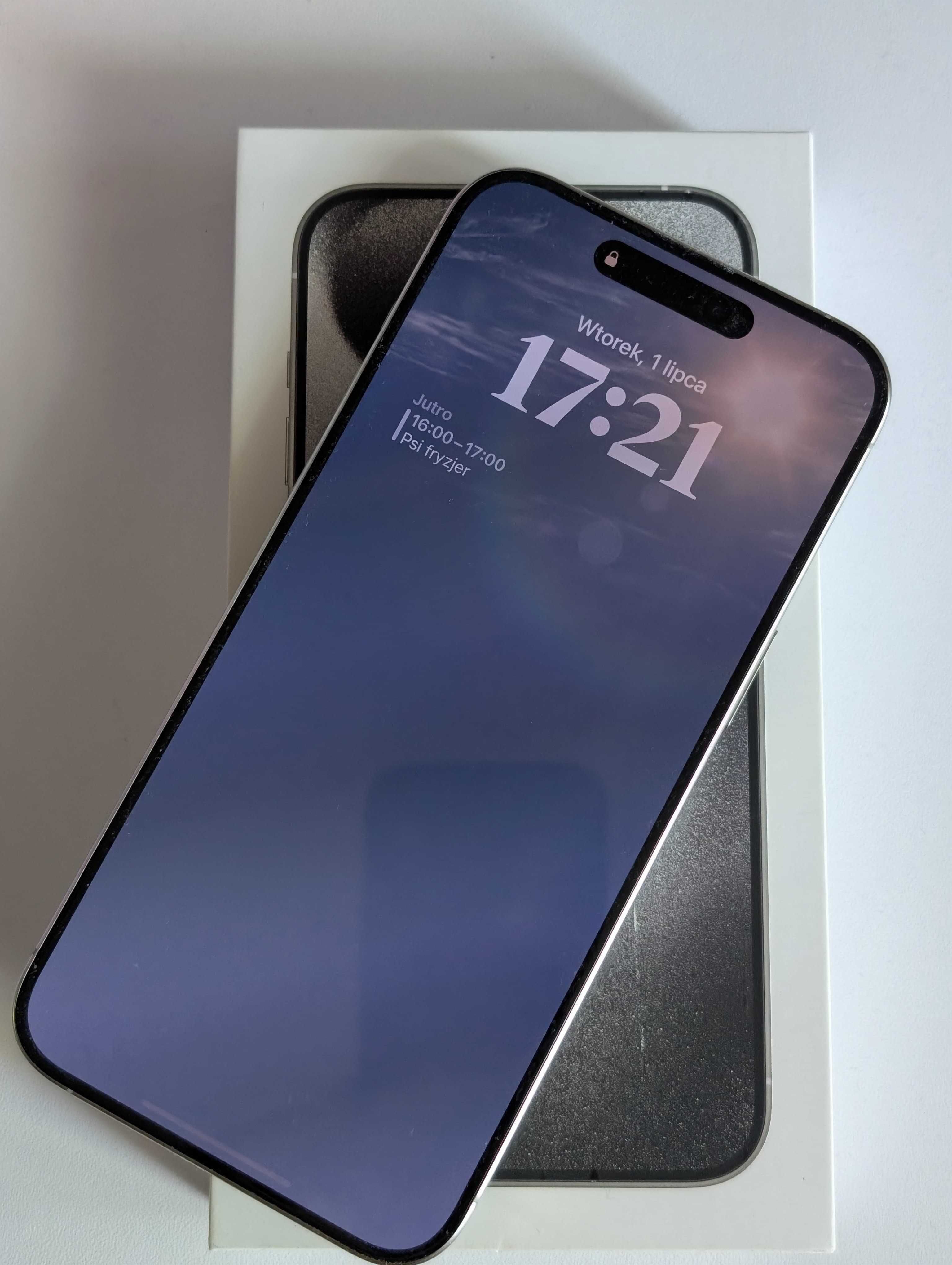 iPhone 15 Pro Max 256 GB White Titanium biały stan idealny gwarancja