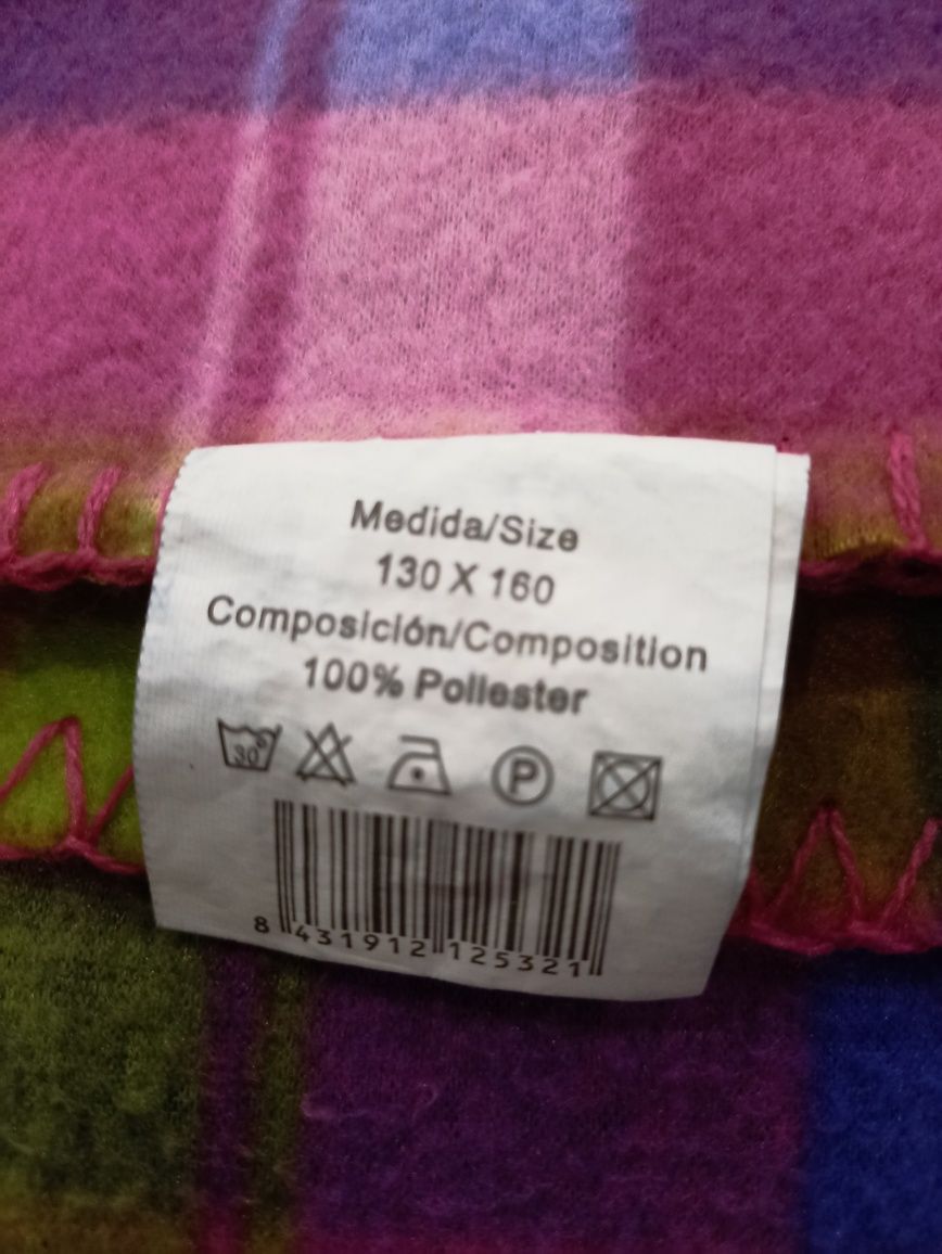 Manta Mia Rosa aos quadradinhos