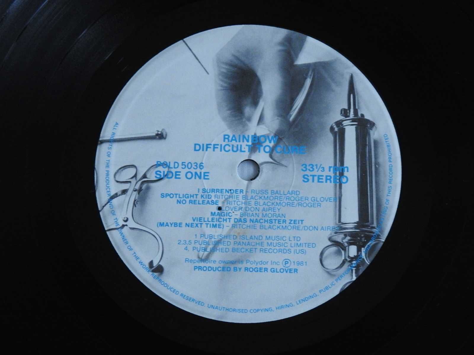RAINBOW Difficult To Cure LP оригинал 1981 UK Британия пластинка EX