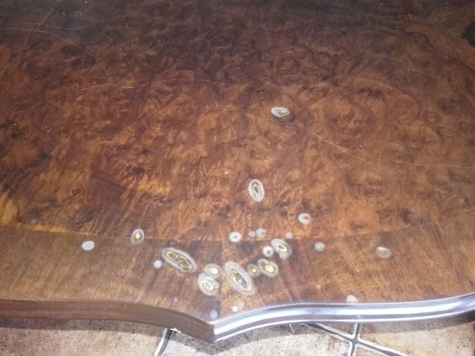 Stół / Ława - Owalny - Drewniany - Rzeźbiony