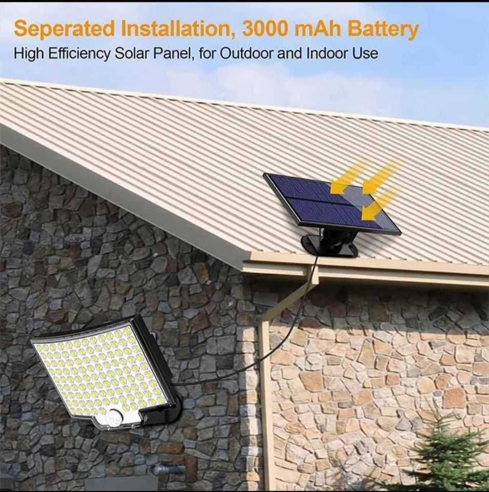 Luz Solar Exterior com Controlo Remoto / Sensor Movimento