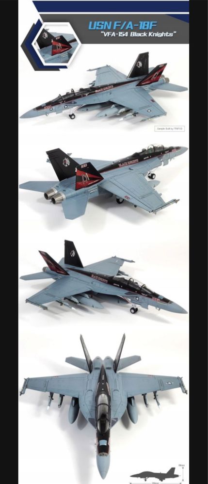 Academy 12577 samolot USN F/A-18F VFA-154 Black Knights model 1/72