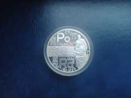 Moneta srebrna 20 zł 100 lecie odkrycia polonu i radu 1998 NBP