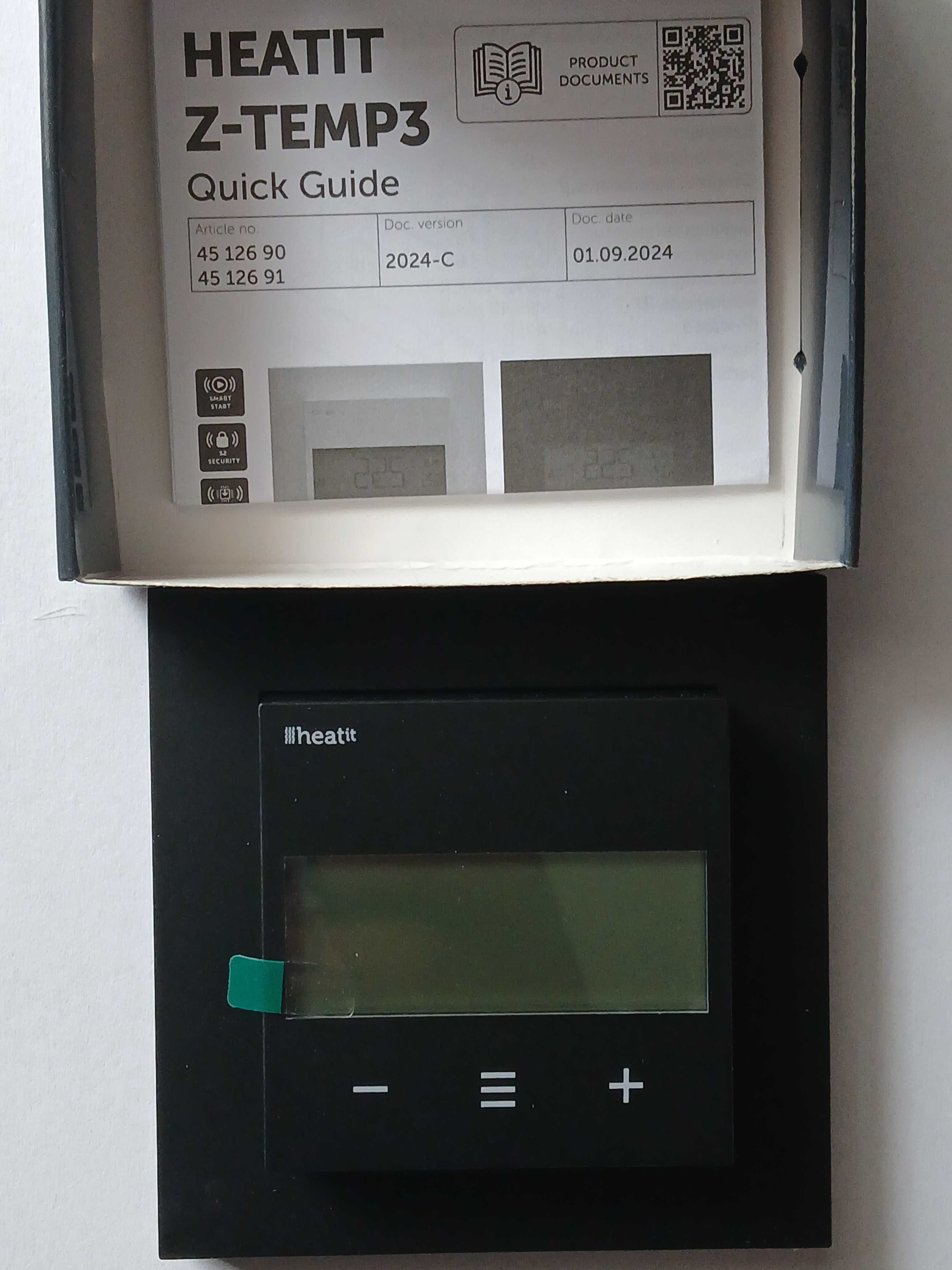 Heatit Z-Temp3 bezprzewodowy termostat - czarny*nowy Oryginał