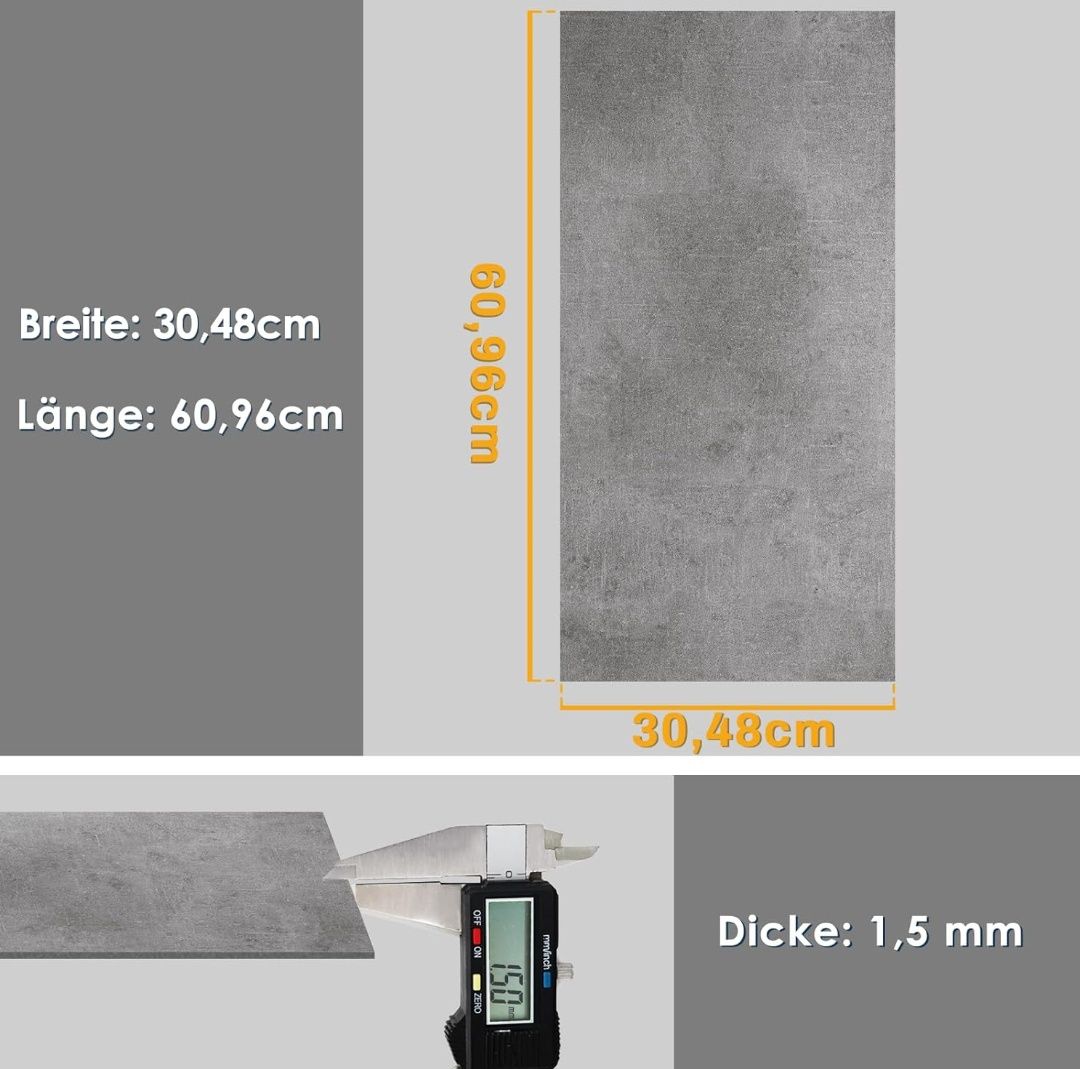 Płytyki Winylowe Galena Samoprzylepne, 60.96 cm x 30.48 cm x 1.5 mm -