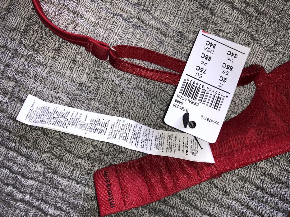 Intimissimi czerwony biustonosz stanik hoker uprząż koronka 75 C