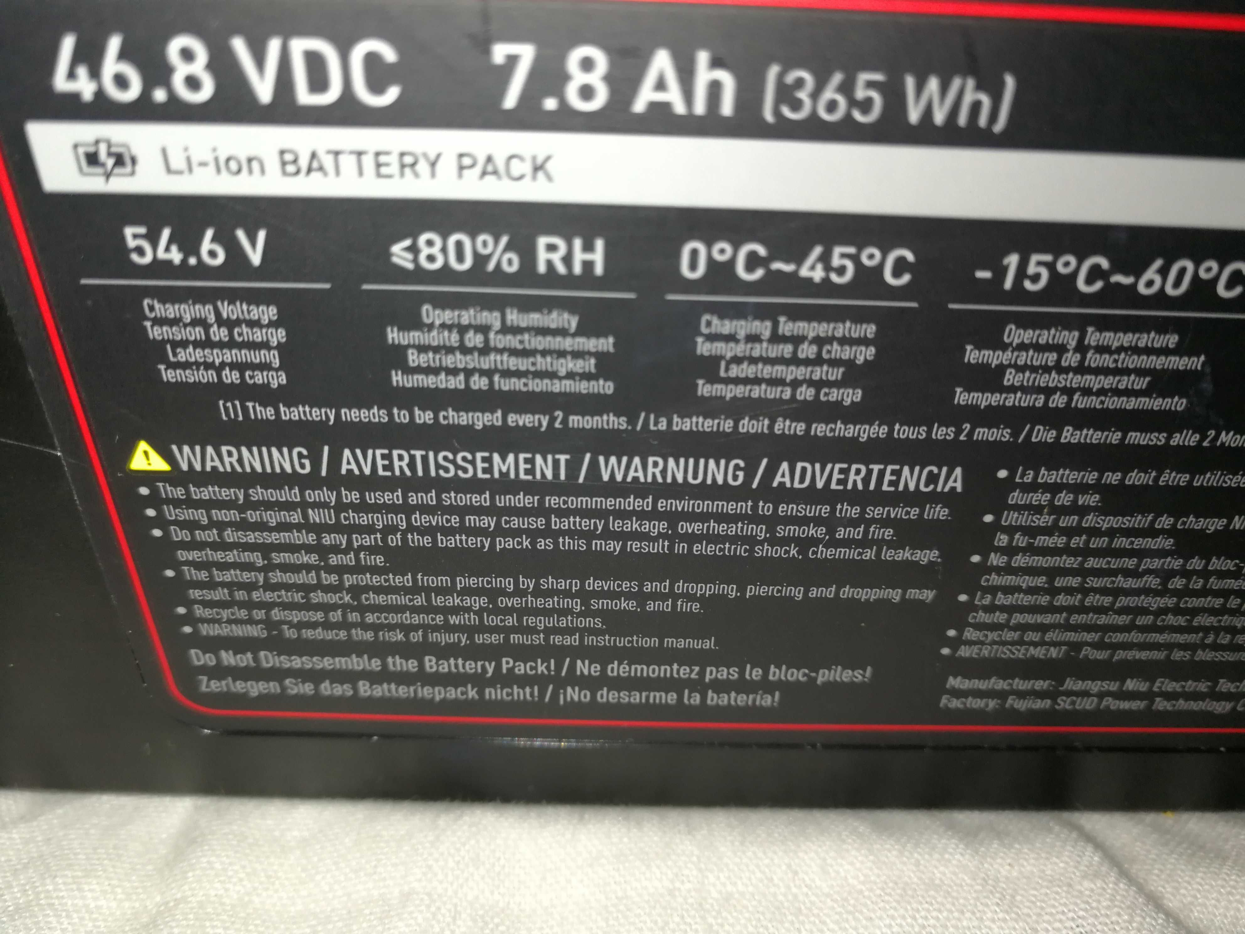 Bateria 13S3P 48v 7.8Ah 365Wh