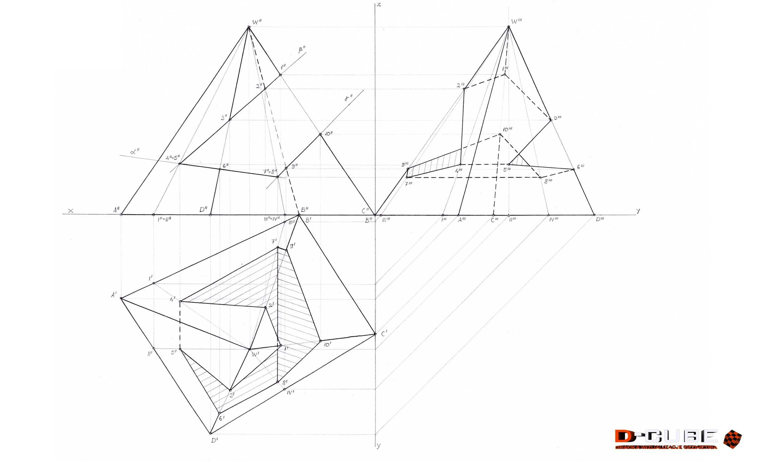 GEOMETRIA WYKREŚLNA - korepetycje, wykonywanie rysunków