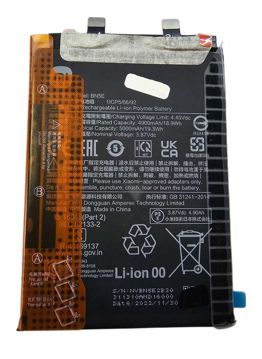 100% Oryginalna Bateria Xiaomi BN5E XIAOMI POCO X4 PRO 5G