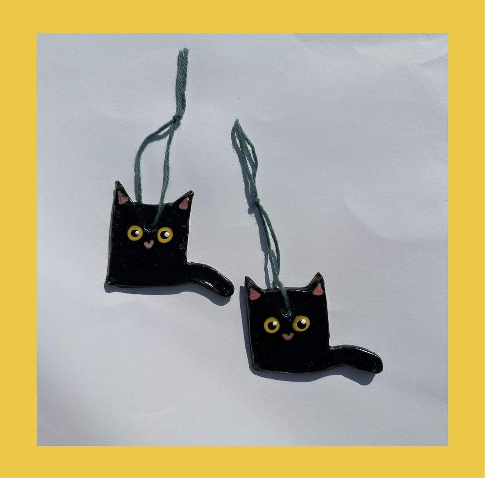 Czarny kot zawieszka zawieszki dekoracyjne halloween boho Pinterest