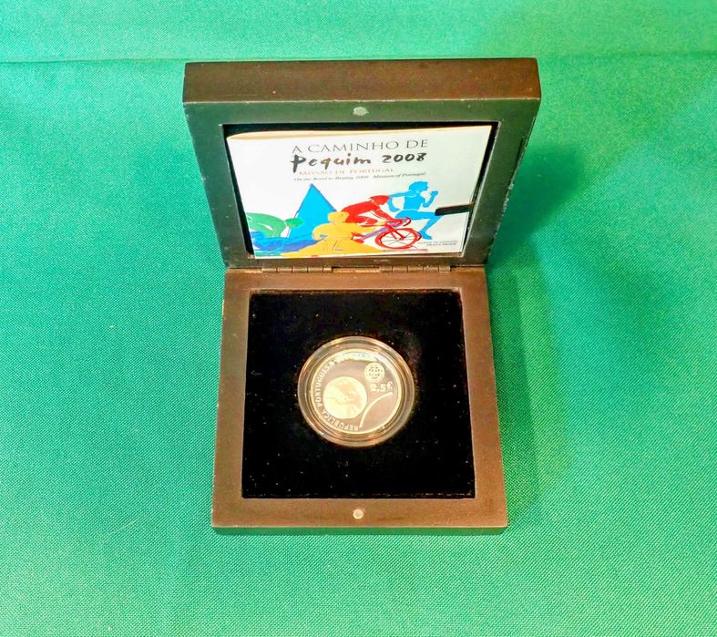 Moeda 2.5 Euros 2008 Jogos Olímpicos de Pequim Prata  Proof