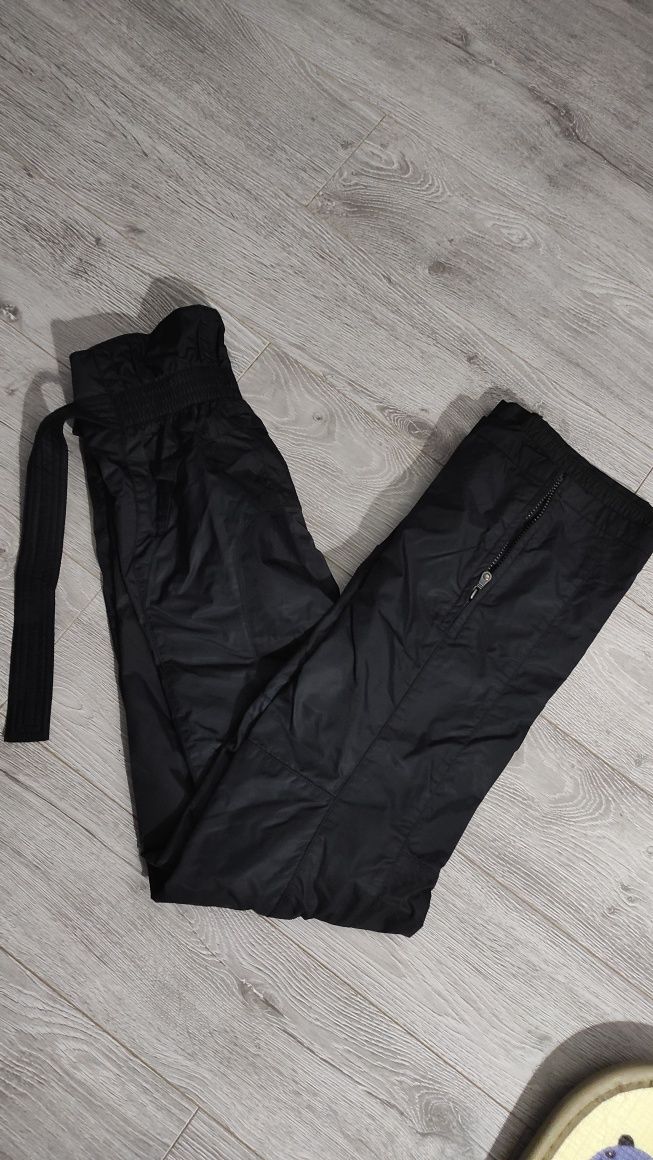 Czarne połyskujące spodnie narciarskie damskie Jet Set