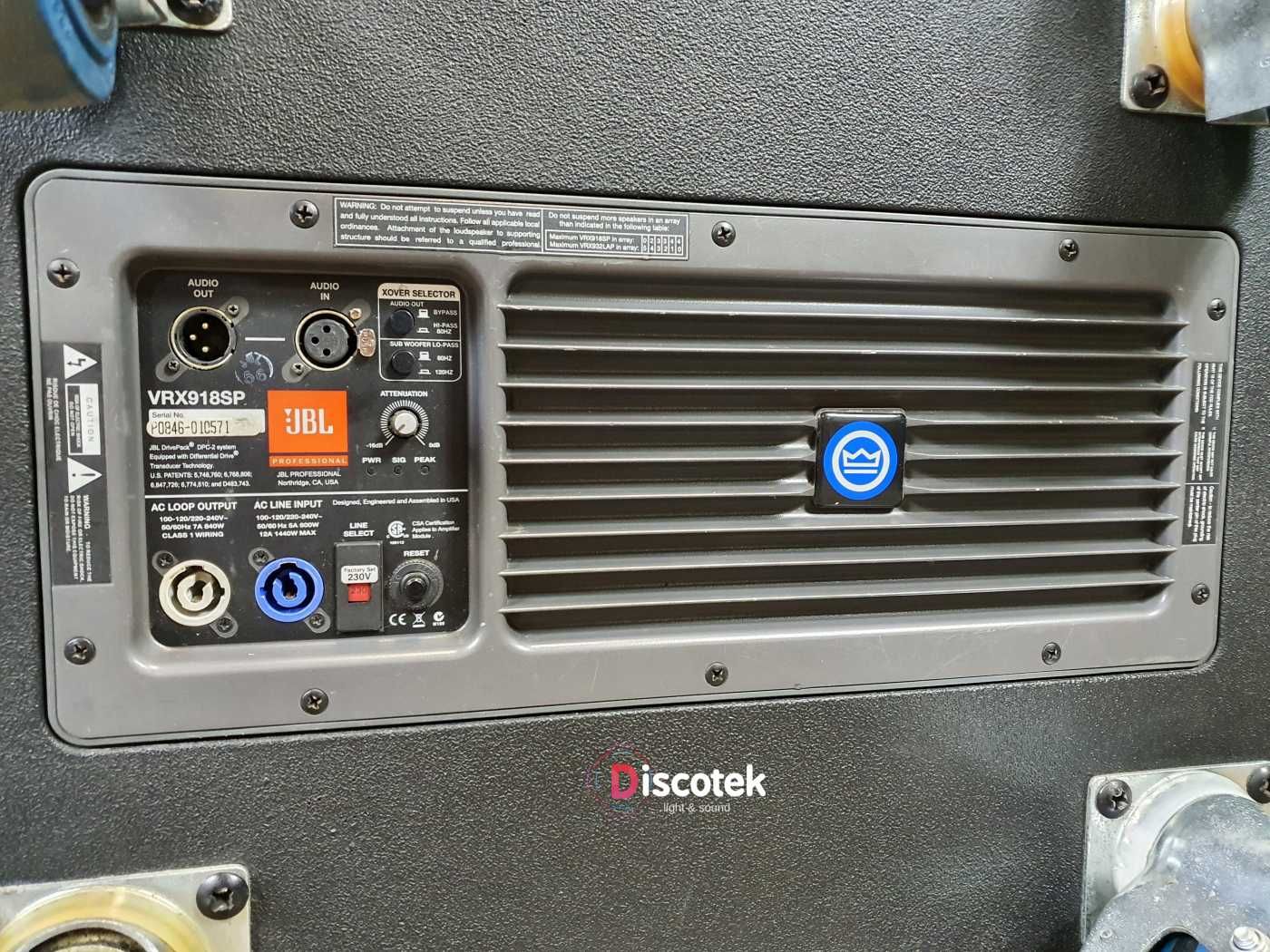 JBL VRX 918SP | 1,5 kW | Aktywne | Pokrowce | Neodym |