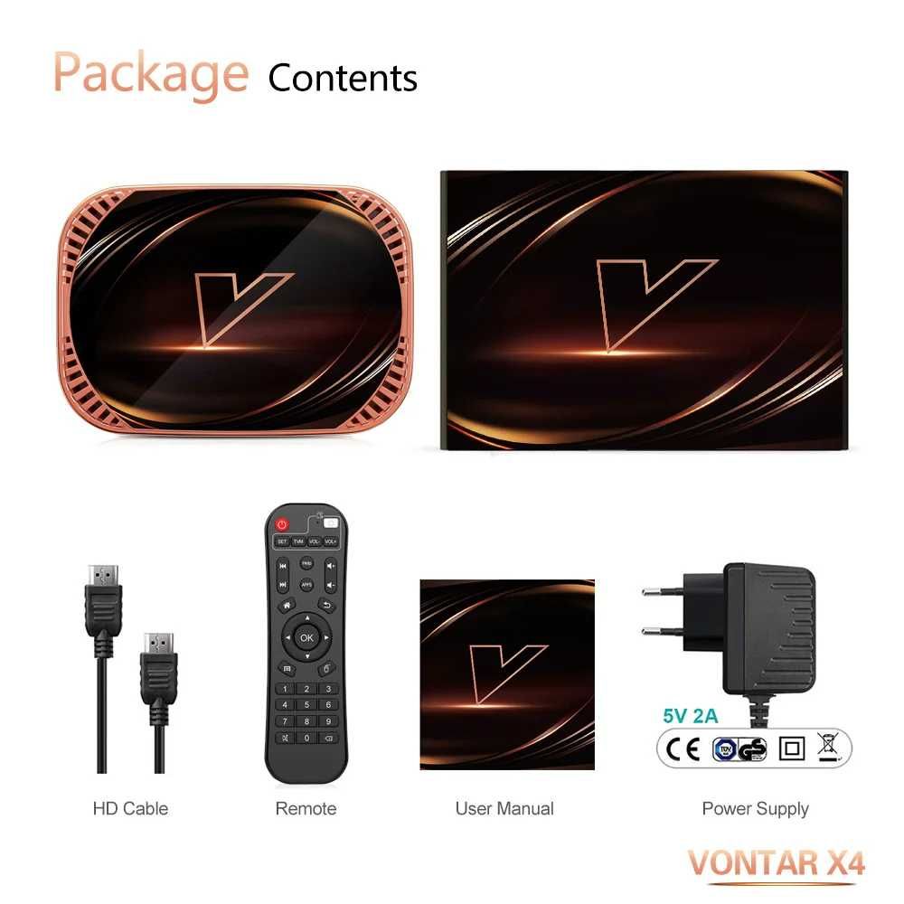 TVBox VONTAR X4 4/32 GB Amlogic S905X4.Сток,Slimbox.Налаштований