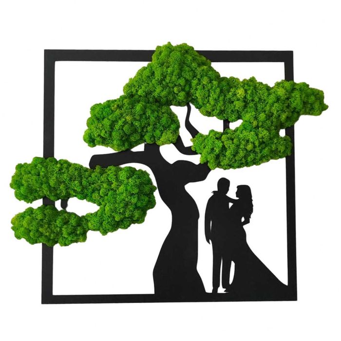 Drzewo Młoda Para kwadrat - Baza pod Chrobotek 30x35,8cm