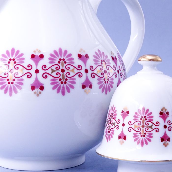 lata 60/70-te piękny dzbanek porcelanowy do kawy herbaty