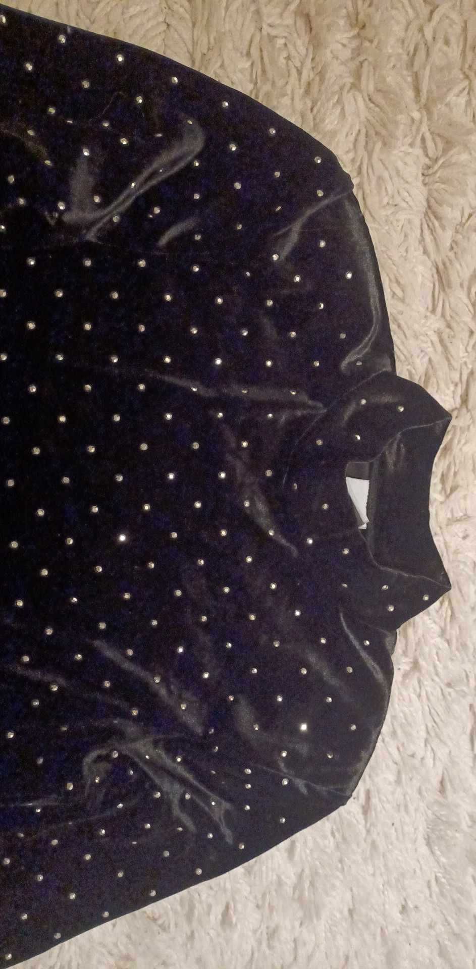 Welurowa sukienka h&m z dżetami S 36 czarna sylwester święta