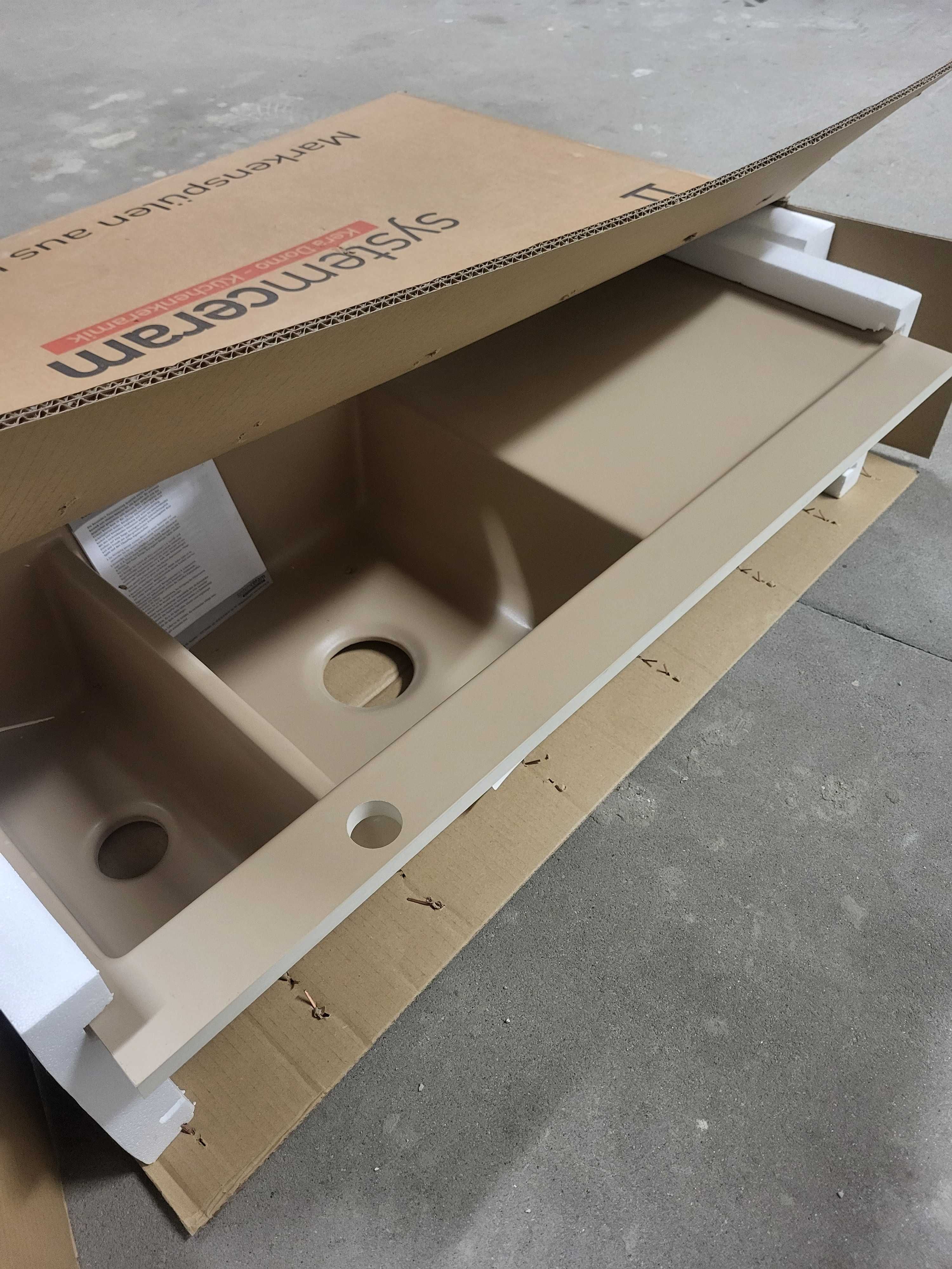 Zlewozmywak/Zlew ceramiczny SystemCeram Mera 100 F  486x976 prawy-5576