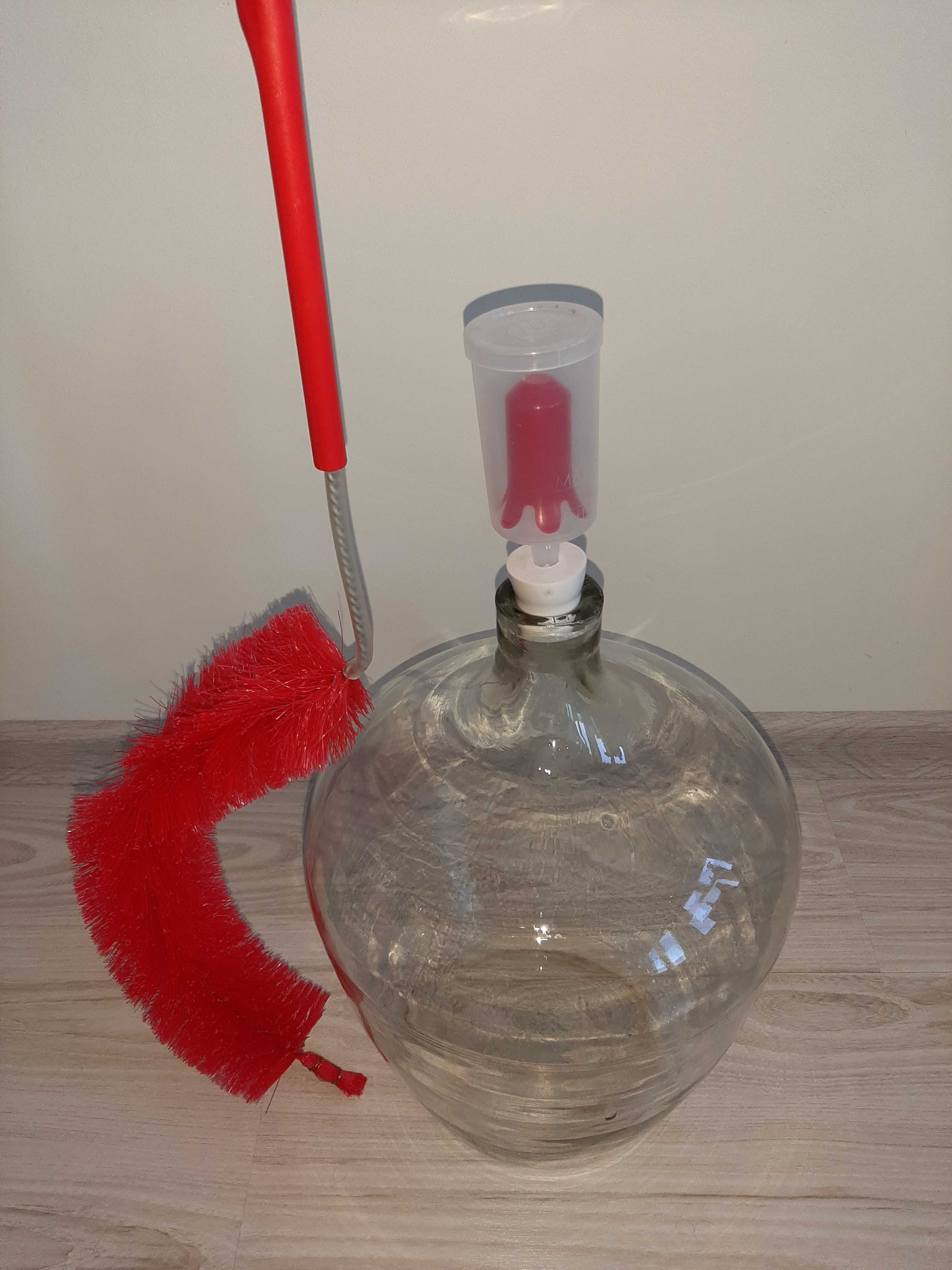 Baniak 10l+cicha rurka fermentacyjna+korek+szczotka/balon damka gąsior