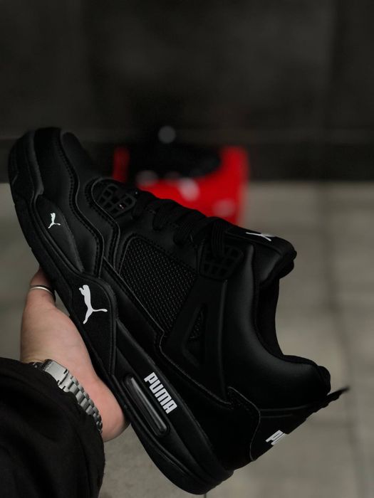 Кожаные кроссовки черные Puma Aura Black / Чоловічі кросівки Пума Аура