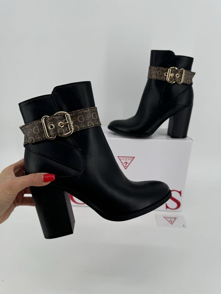 Czarne Eleganckie botki na obcasie GUESS Madella rozmiar 36 Oryginalne
