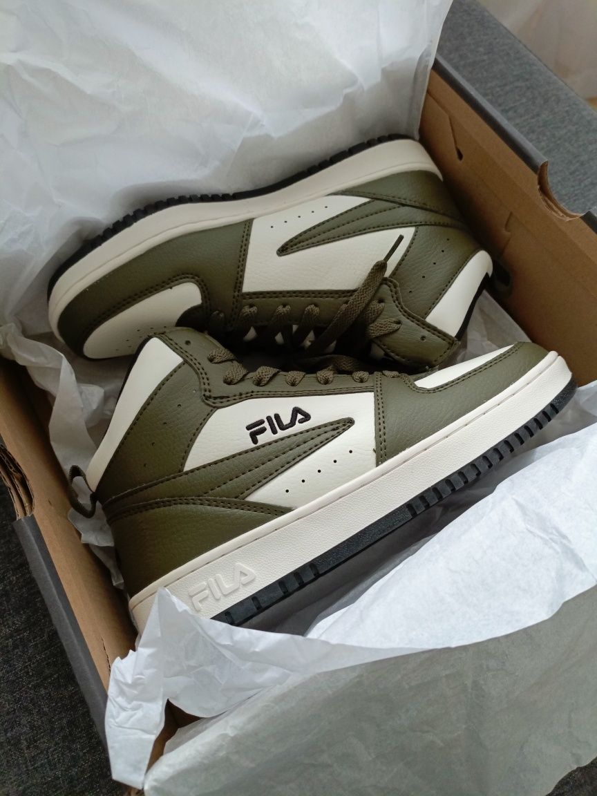 Buty Fila wysokie adidasy sneakersy młodzieżowe oliwkowe khaki