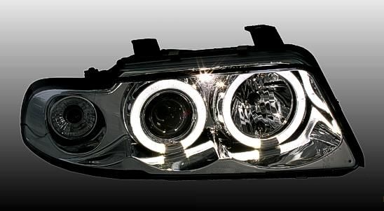 Reflektory Lampy przód AUDI A4 S4 B5 ANGEL EYES LED C