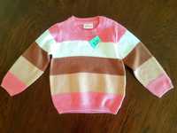 Sweter sweterek kolorowy pasy rozmiar 86