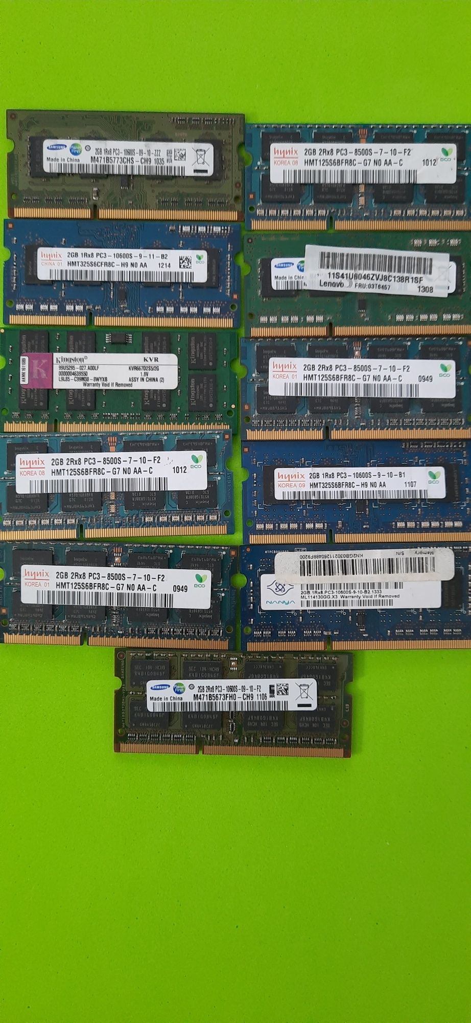 Memorias/Rams SO-DIMM de 2Gb DDR3  P/PORTÁTIL - Unid.