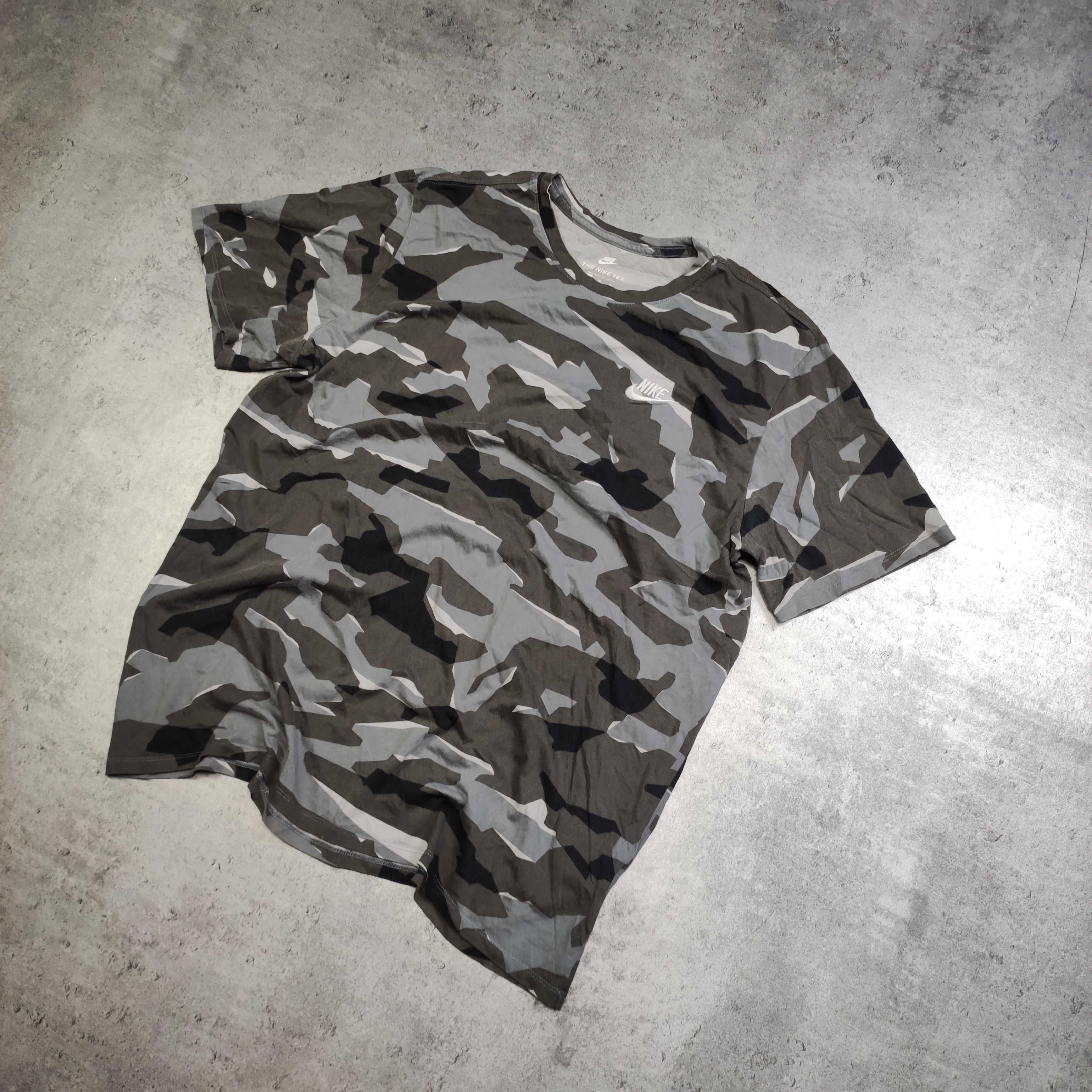 MĘSKA Koszulka Bawełna Moro Camo Kamuflaż Bawełna sportowa Nike Logo