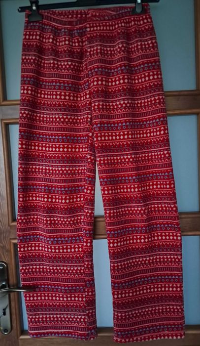 Czerwona zimowa  "pluszowa" piżama damska  S