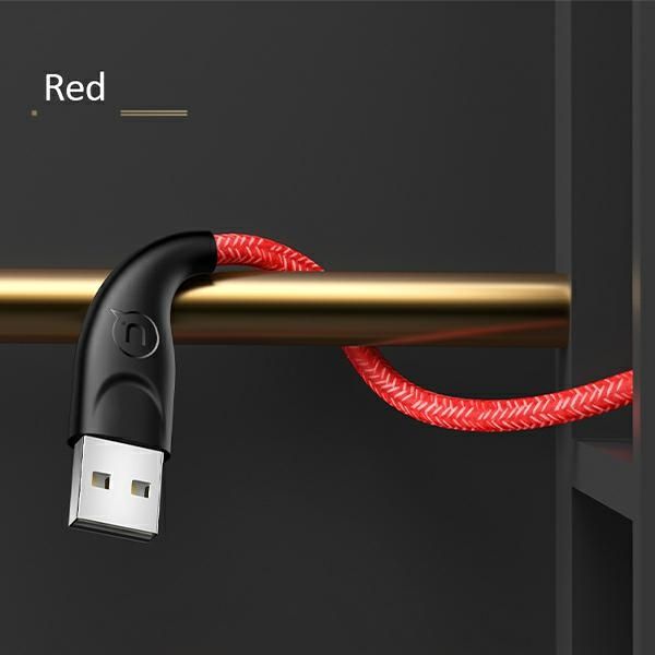 USAMS Kabel pleciony U41 lightning 3m2A czerwony/red SJ397USB02