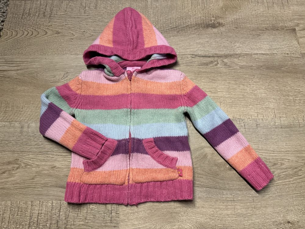 Sweter dziewczynka 80% wełna jagnięca owcza sweterek ciepły 98