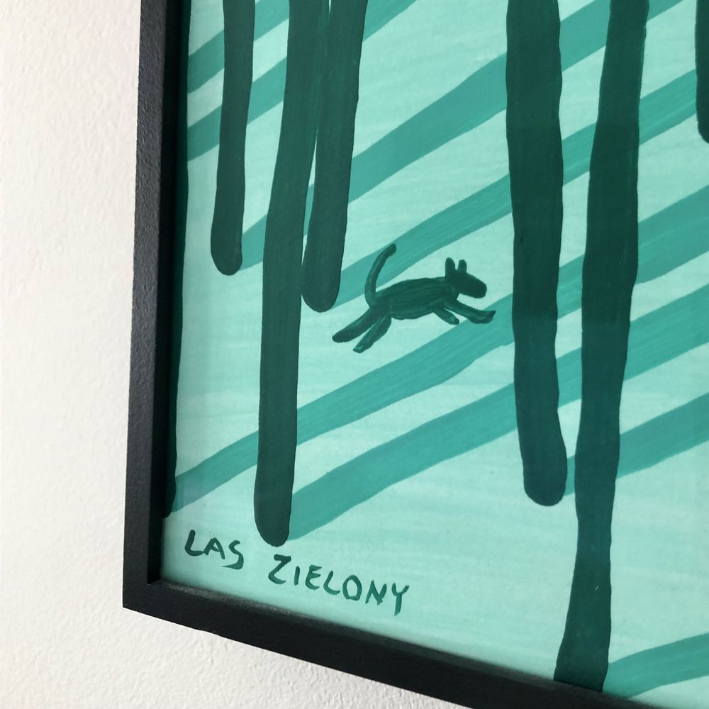 Obraz  akwarela Paweł Kluza las sztuka art