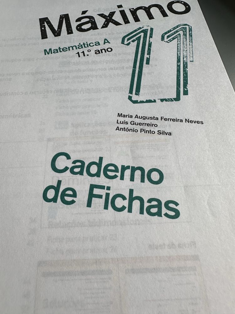 Caderno de atividades Matemática A Máximo 11 novo